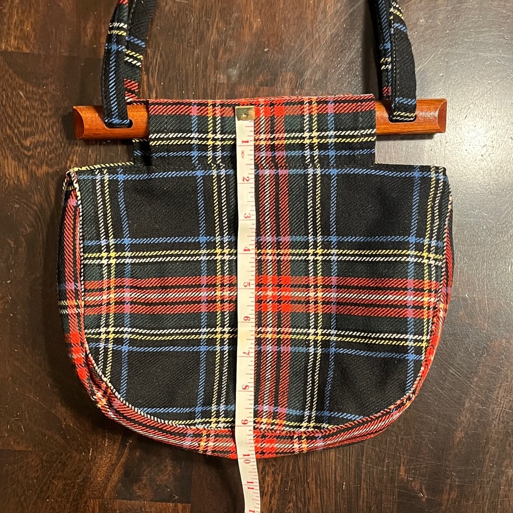 Vintage Brown’s of Bermuda Wood-Handled Plaid Bag - Picture 6 of 13